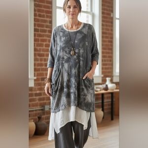 Dunes 100% cotton tie dye tunic size O/S